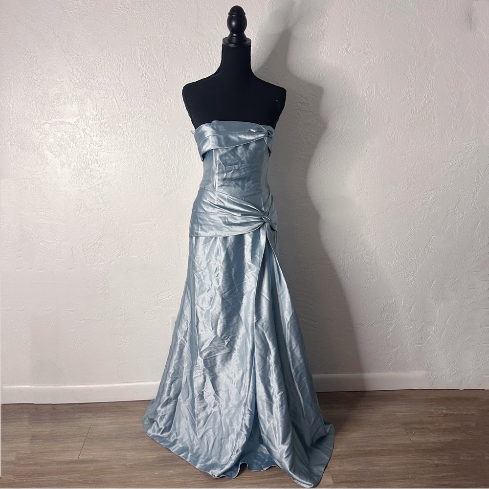 Blue satin Scott McClintok dress